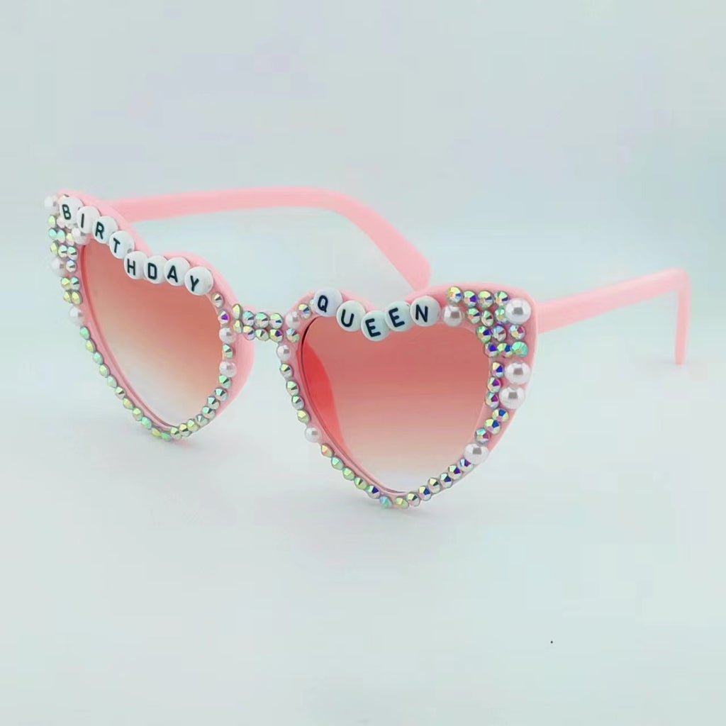Pearl Trim Heart Party Sunglasses - Color_7