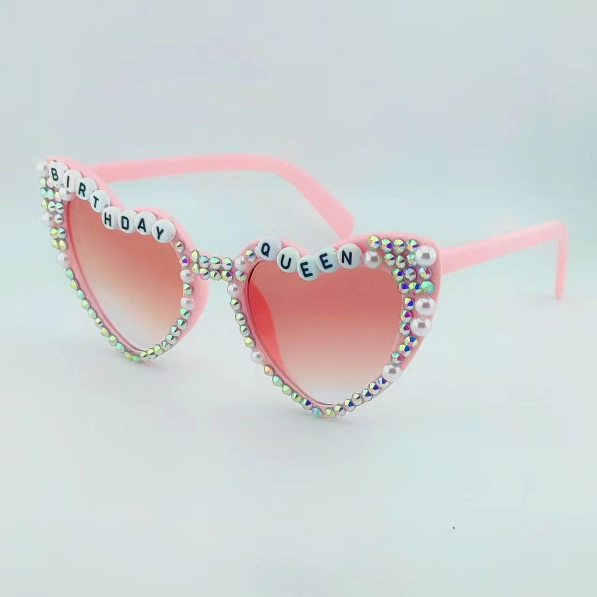 Pearl Trim Heart Party Sunglasses - Color_7
