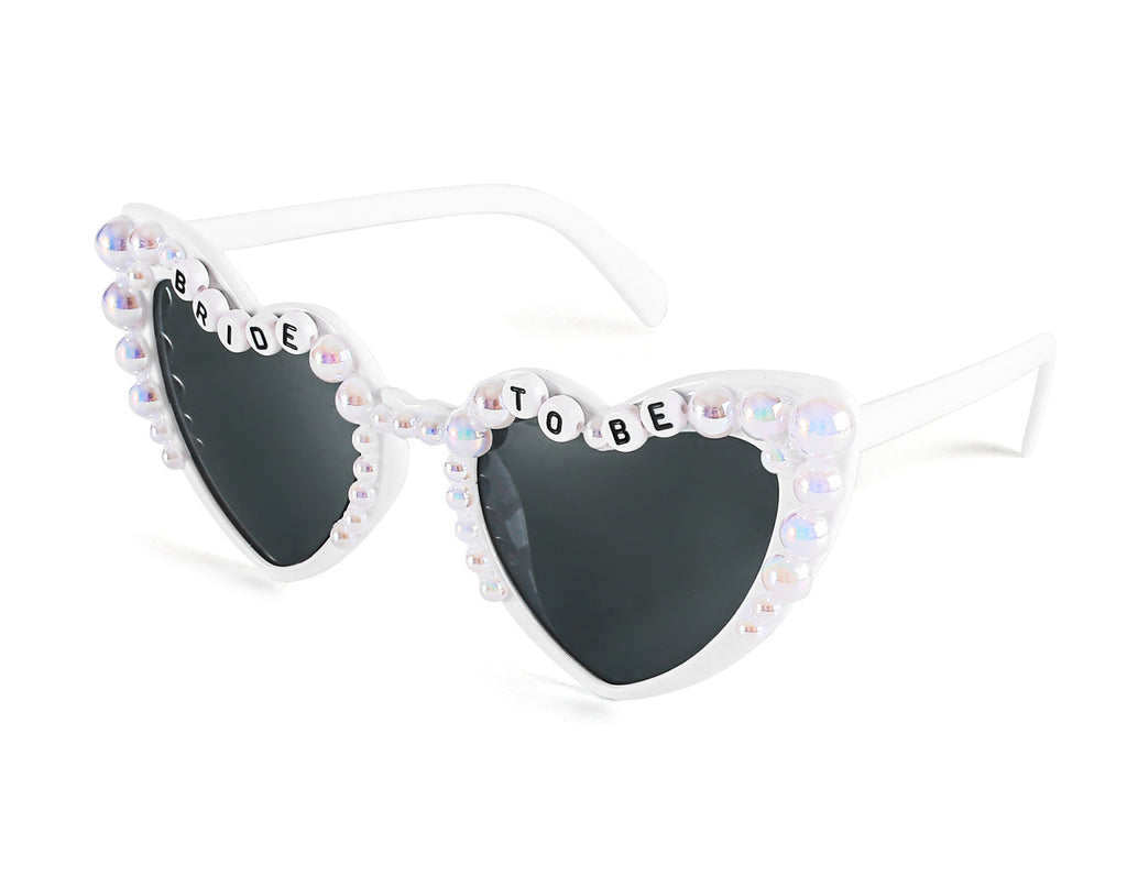 Pearl Trim Heart Party Sunglasses - Color_8