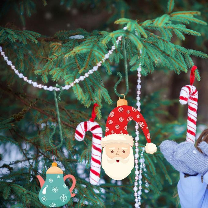 S-Hook Christmas Ornament Hangers Sheet of 10 - Clear - 1
