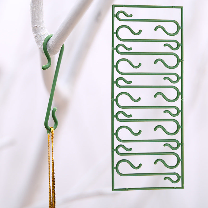 S-Hook Christmas Ornament Hangers Sheet of 10 - Green