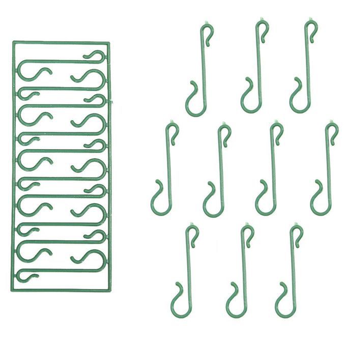 S-Hook Christmas Ornament Hangers Sheet of 10 - Green - 1