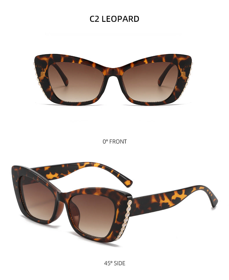 Pearl Embellished Cat Eye Sunglasses