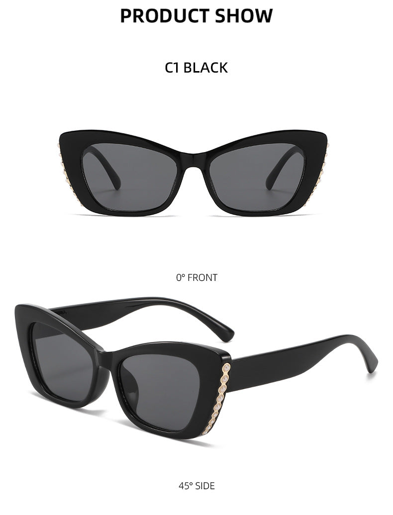 Pearl Embellished Cat Eye Sunglasses - view 6