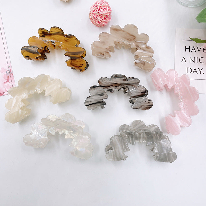 Scalloped Cloud Marble Hair Claw Clip - view 1