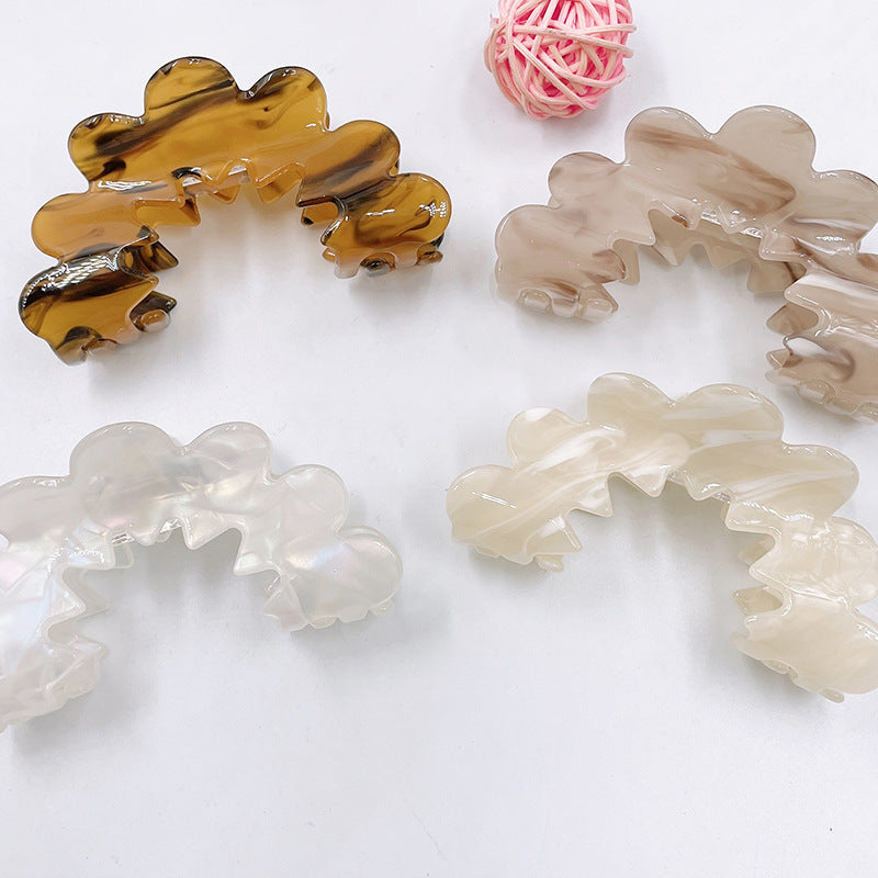 Scalloped Cloud Marble Hair Claw Clip - view 3