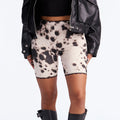 Lace Trim High Rise Biker Shorts - White