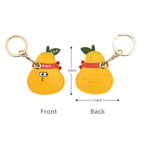 Angry Fruit Character Keyring Bag Charm - Pear