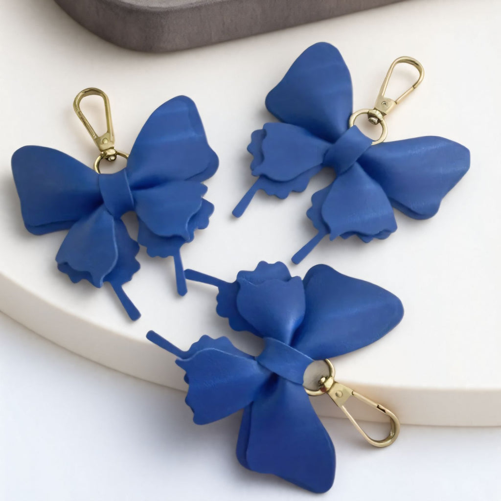 Layered Leather Butterfly Bag Charm - view 2