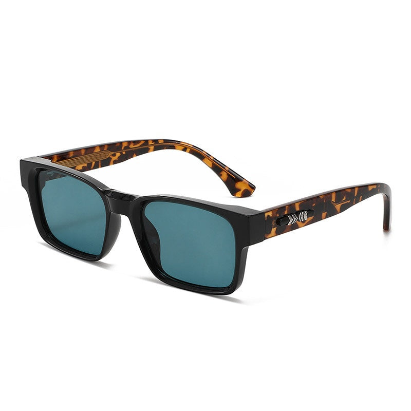 Slim Rectangle Frame Retro Sunglasses - Color_04