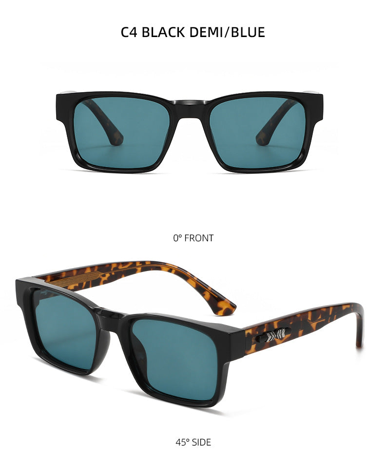 Slim Rectangle Frame Retro Sunglasses