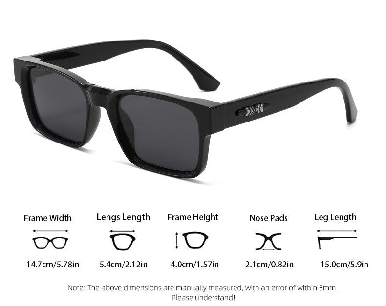 Slim Rectangle Frame Retro Sunglasses - view 1