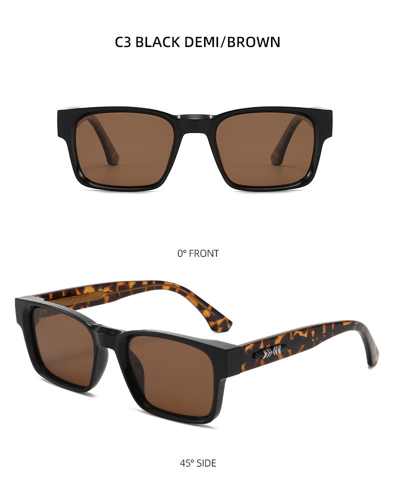 Slim Rectangle Frame Retro Sunglasses - view 5