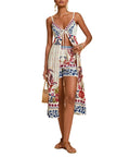 Boho Print Maxi Overlay Tank And Shorts Set - Decor