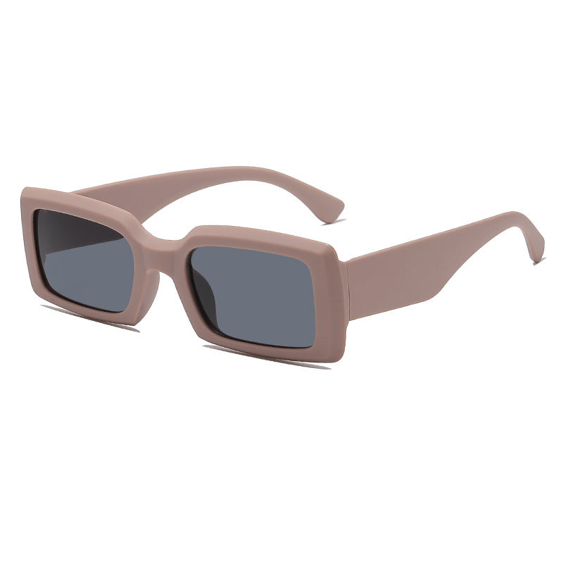 Thick Rim Rectangular Y2K Sunglasses - Coral