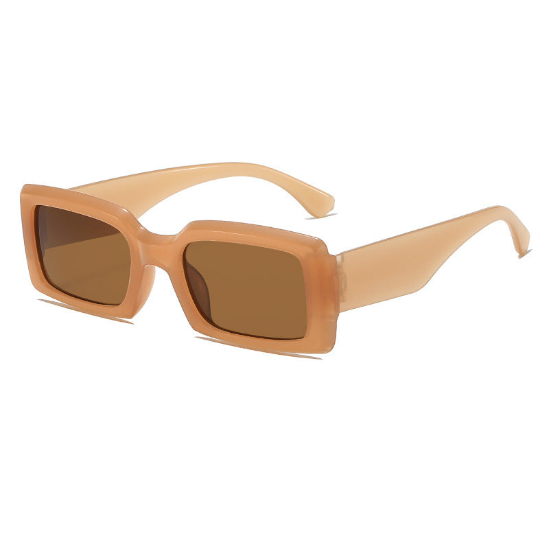 Thick Rim Rectangular Y2K Sunglasses - Tea