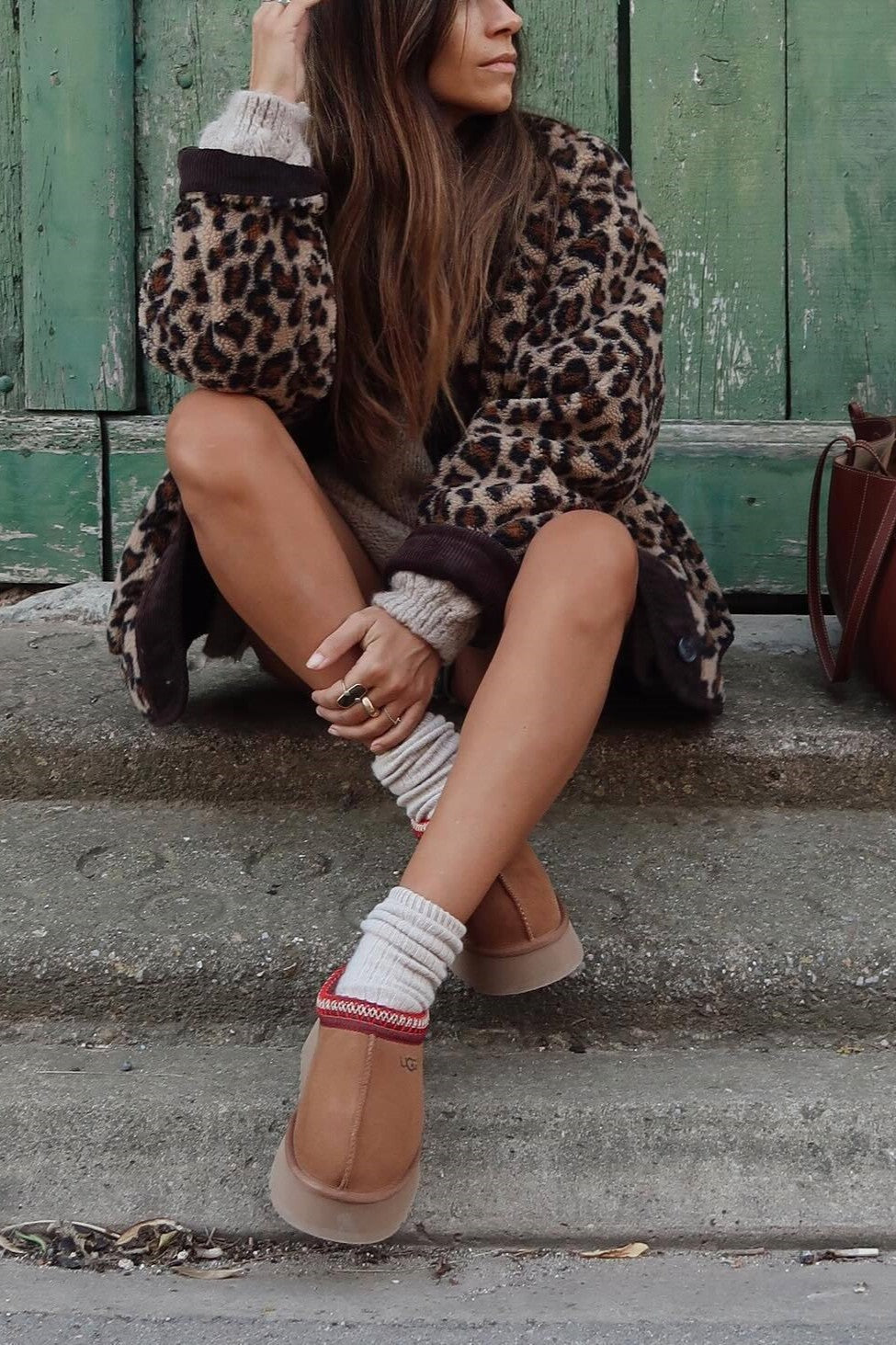 Leopard Print Teddy Collarless Jacket - Leopard - 14