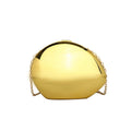 Oval Acrylic Box Clutch with Chain Strap - Gold