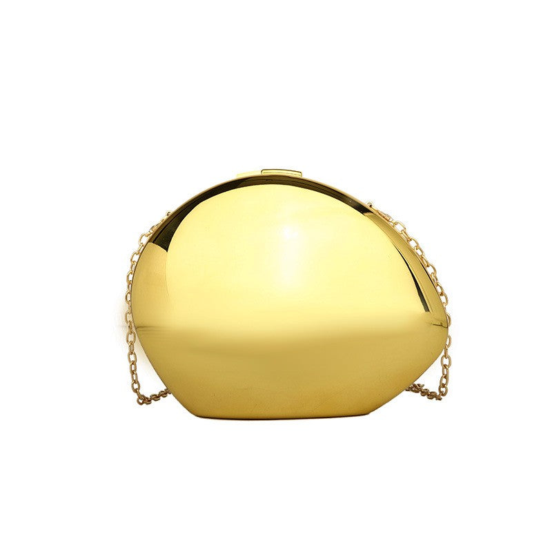 Oval Acrylic Box Clutch with Chain Strap
