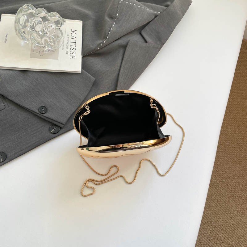 Oval Acrylic Box Clutch with Chain Strap
