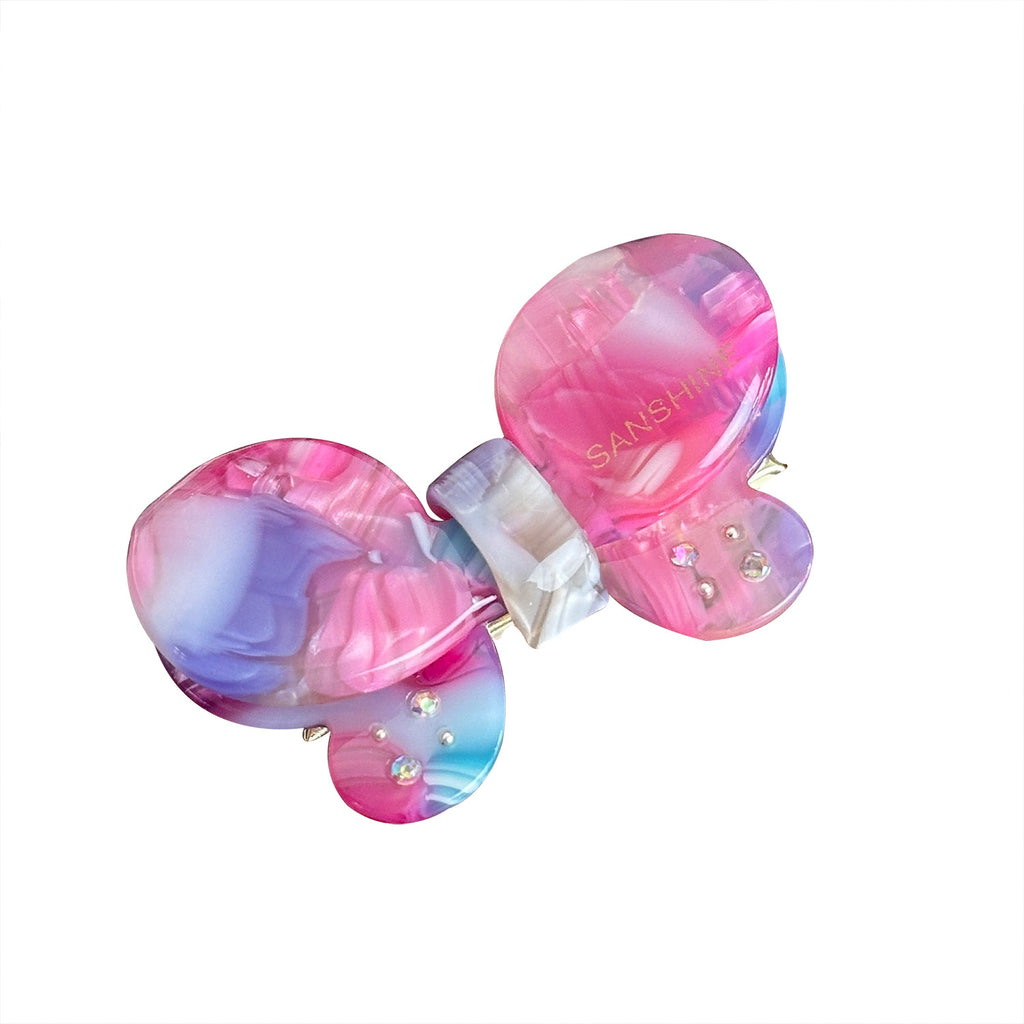 Marbled Butterfly Rhinestone Hair Pin