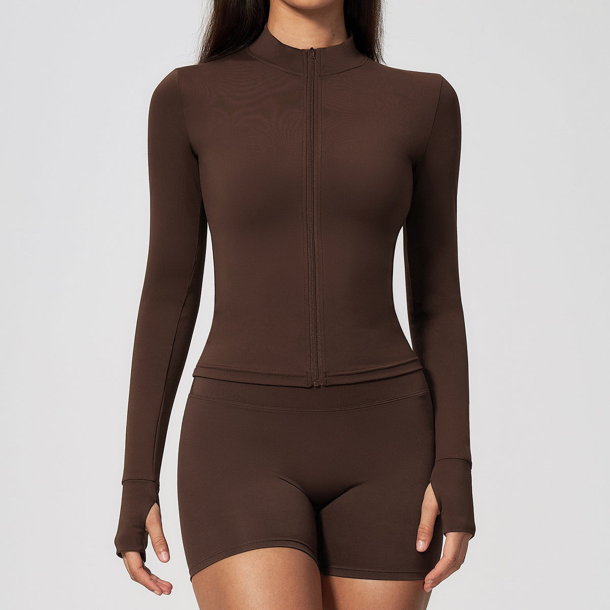 Buttery Soft Slim Full Zip Thumbhole Workout Jacket