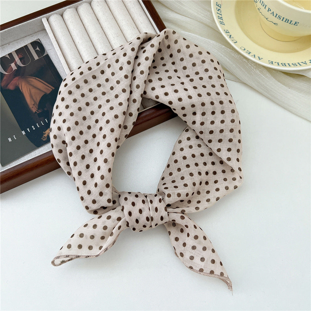 Square Neckerchief Scarf With Paisley Dot Print - Color_01