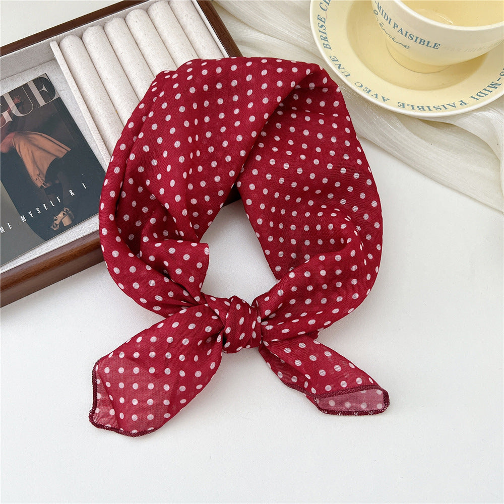 Square Neckerchief Scarf With Paisley Dot Print - Color_02