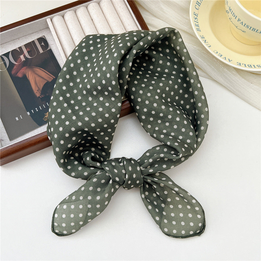 Square Neckerchief Scarf With Paisley Dot Print - Color_03
