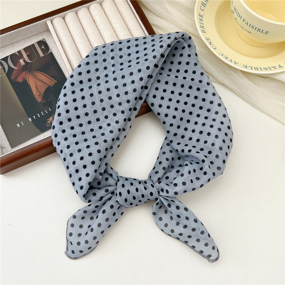 Square Neckerchief Scarf With Paisley Dot Print - Color_04