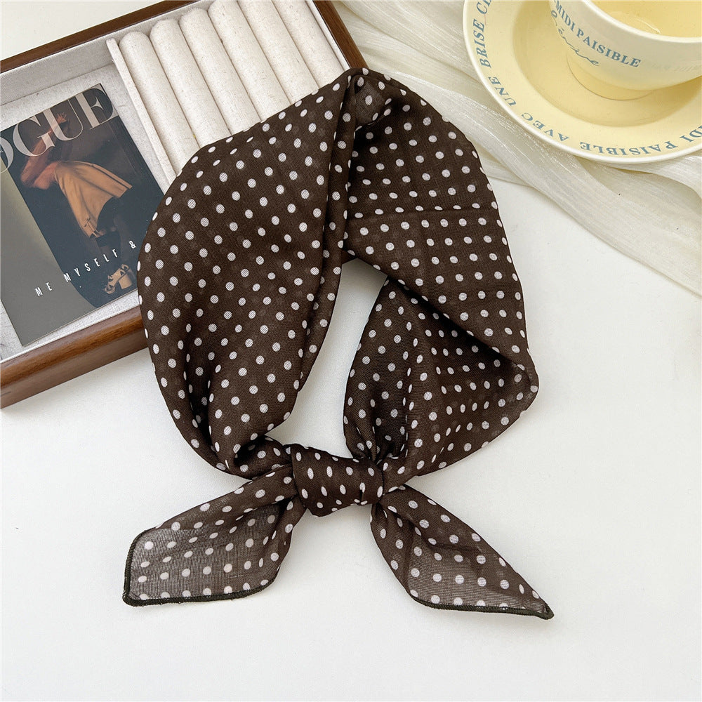 Square Neckerchief Scarf With Paisley Dot Print - Color_05