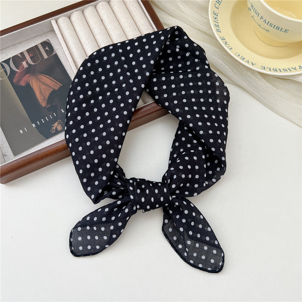 Square Neckerchief Scarf With Paisley Dot Print - Color_06