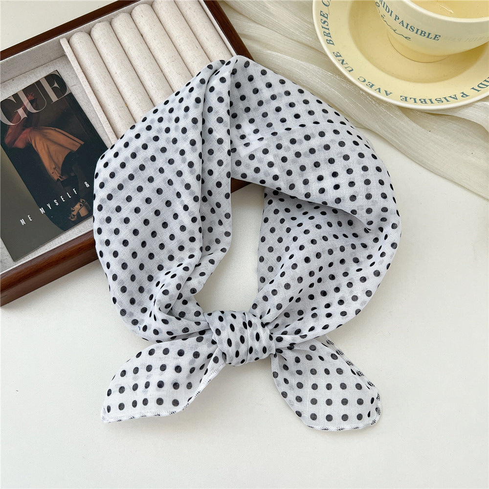 Square Neckerchief Scarf With Paisley Dot Print - Color_07