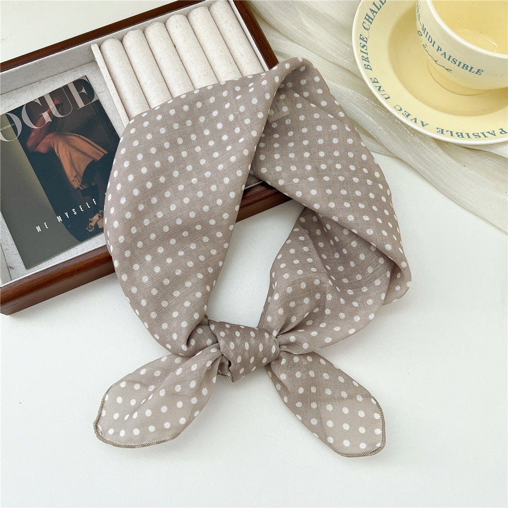 Square Neckerchief Scarf With Paisley Dot Print - Color_09