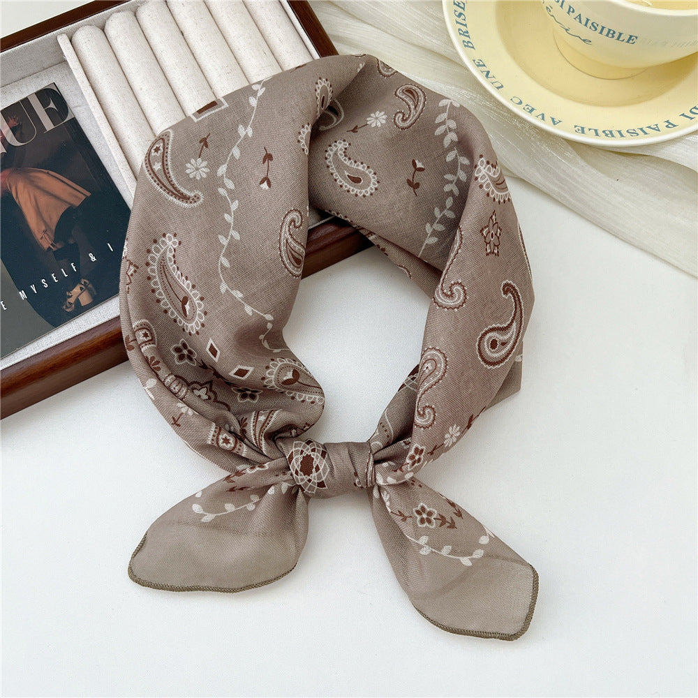 Square Neckerchief Scarf With Paisley Dot Print - Color_11