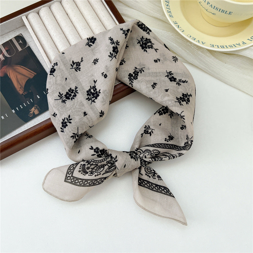 Square Neckerchief Scarf With Paisley Dot Print - Color_17