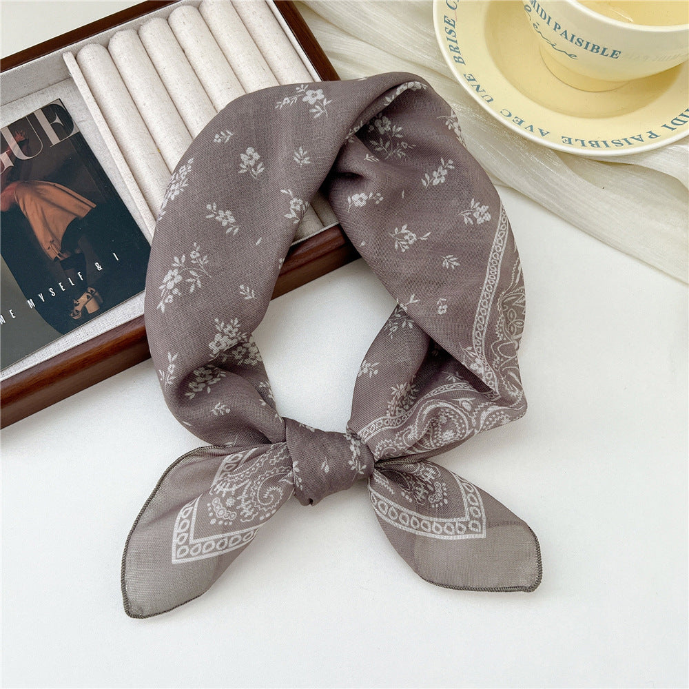 Square Neckerchief Scarf With Paisley Dot Print - Color_18