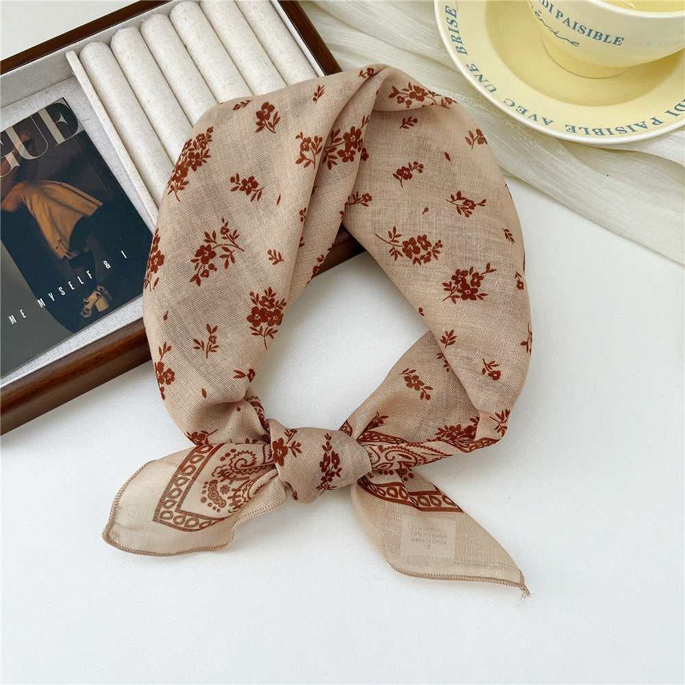 Square Neckerchief Scarf With Paisley Dot Print - Color_19