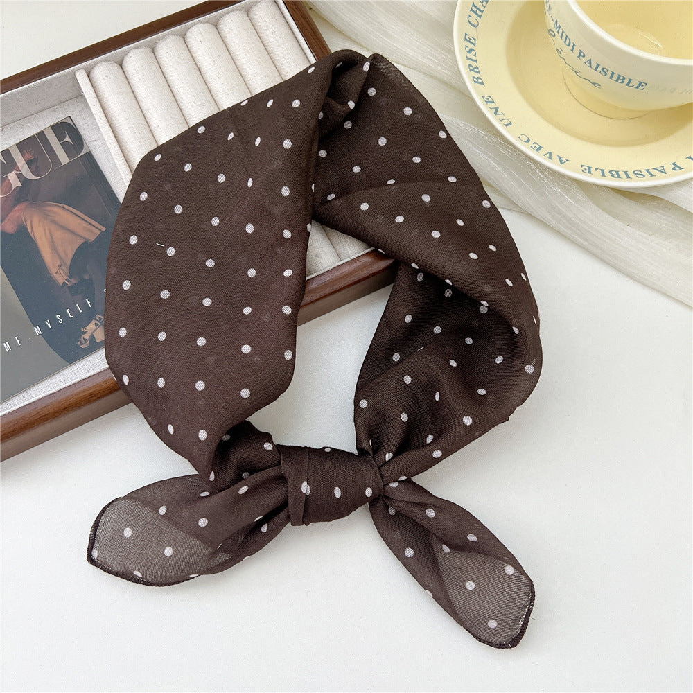 Square Neckerchief Scarf With Paisley Dot Print - Color_20