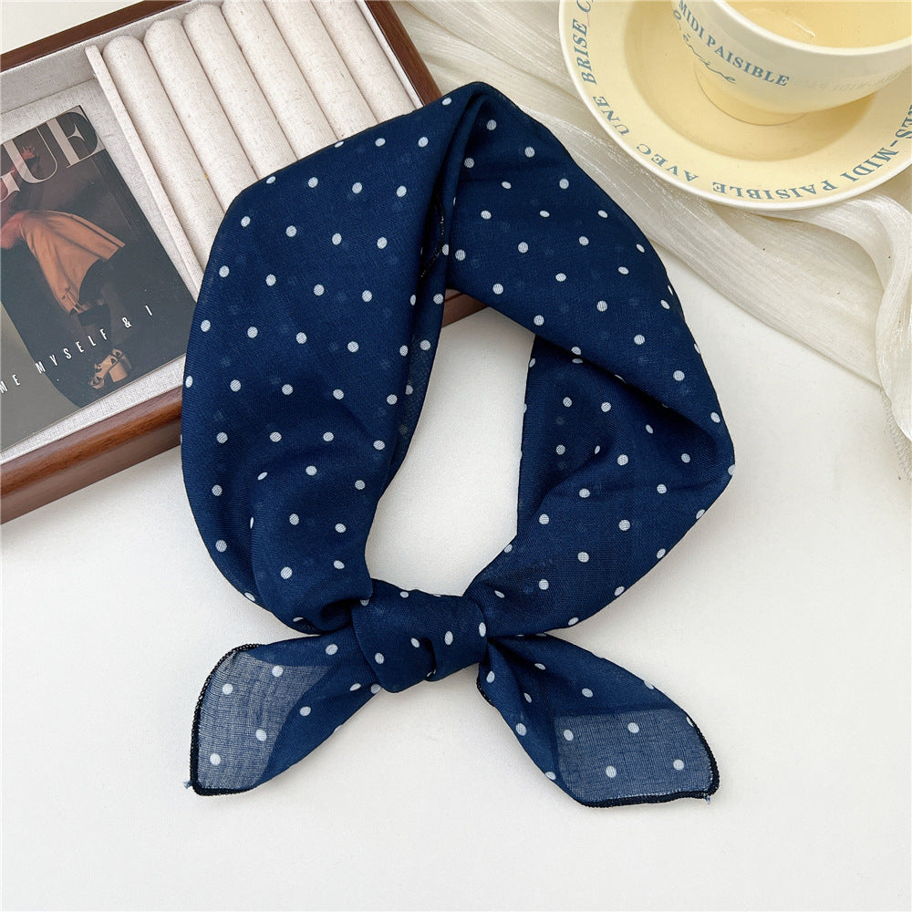 Square Neckerchief Scarf With Paisley Dot Print - Color_21