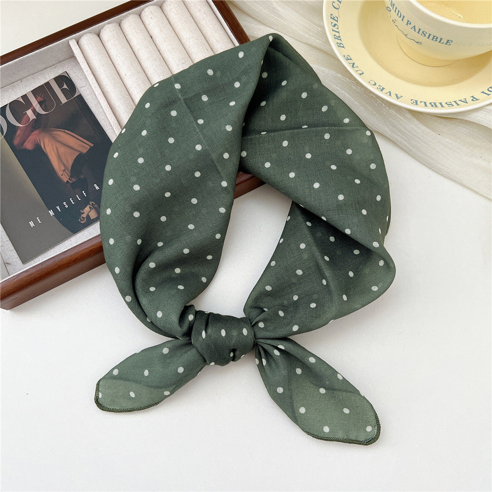 Square Neckerchief Scarf With Paisley Dot Print - Color_22
