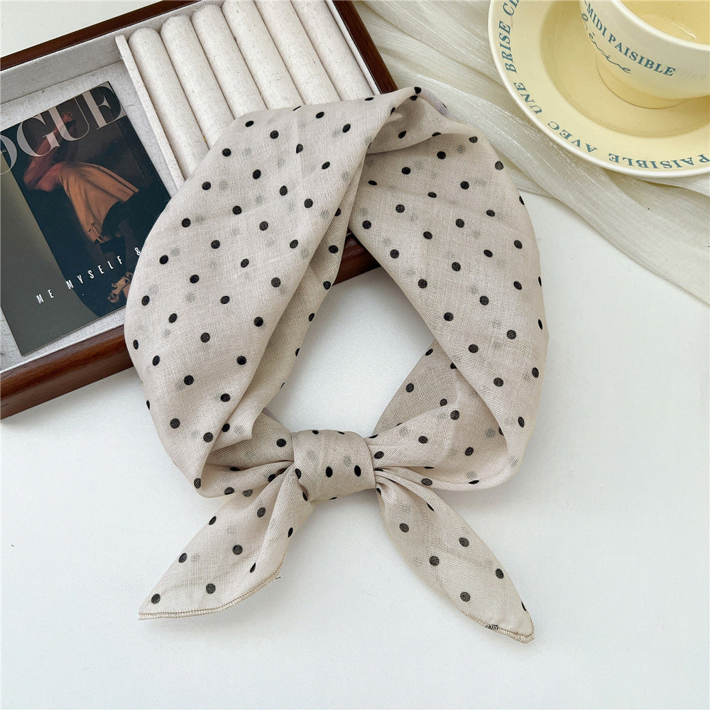 Square Neckerchief Scarf With Paisley Dot Print - Color_23