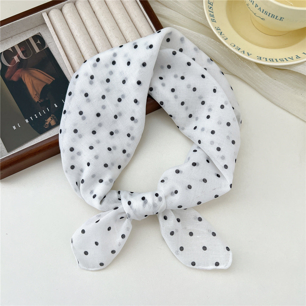 Square Neckerchief Scarf With Paisley Dot Print - Color_26
