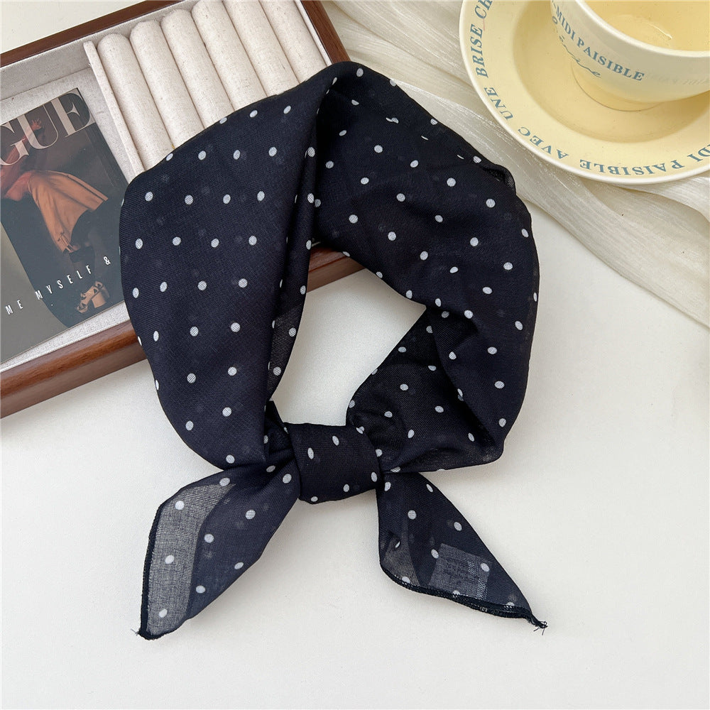 Square Neckerchief Scarf With Paisley Dot Print - Color_27