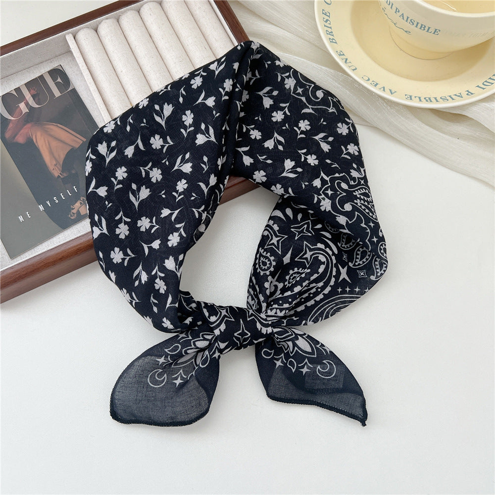 Square Neckerchief Scarf With Paisley Dot Print - Color_29