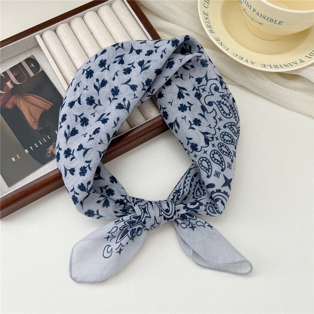 Square Neckerchief Scarf With Paisley Dot Print - Color_30