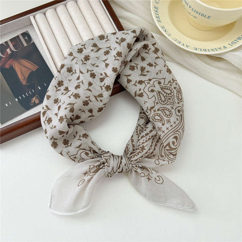 Square Neckerchief Scarf With Paisley Dot Print - Color_31