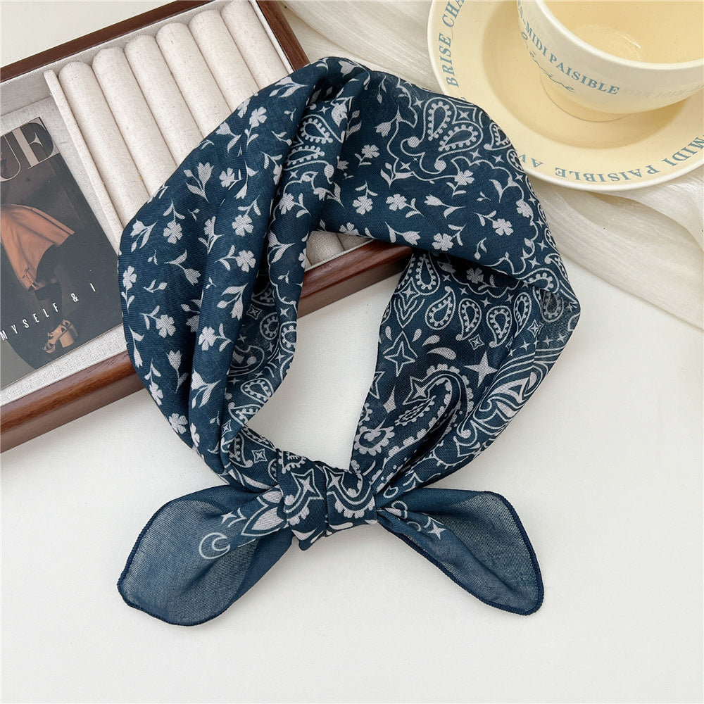Square Neckerchief Scarf With Paisley Dot Print - Color_33