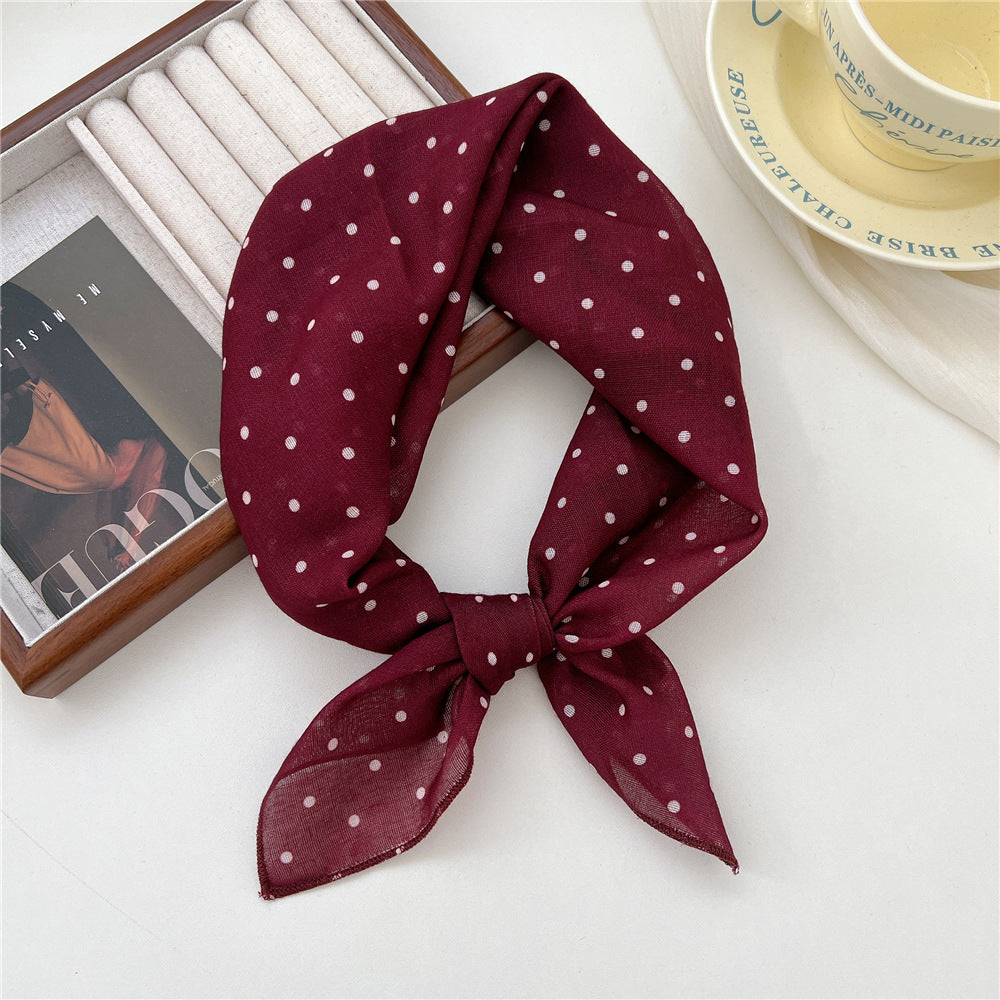 Square Neckerchief Scarf With Paisley Dot Print - Color_52