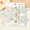 Floral Print Flower Hair Claw Clip Set - Color_37